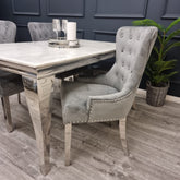 Set of 2 Light Grey Velvet Megan Promo Chairs
